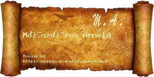 Mészáros Arnold névjegykártya