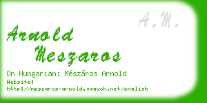 arnold meszaros business card